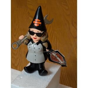 Harley Davidson Mechanic Lady Garden Gnome - 8.5" Tall Wrench in Hand New No Box